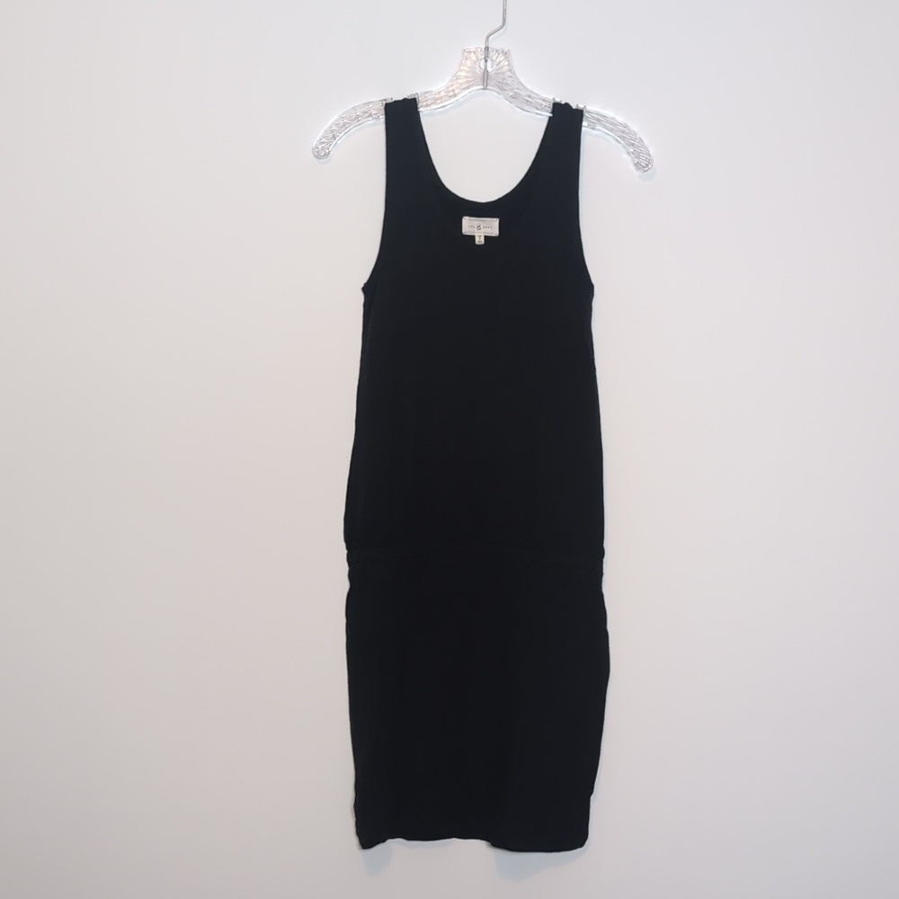 Lou & Grey Black Tank Dress with Elastic Cinch Waist